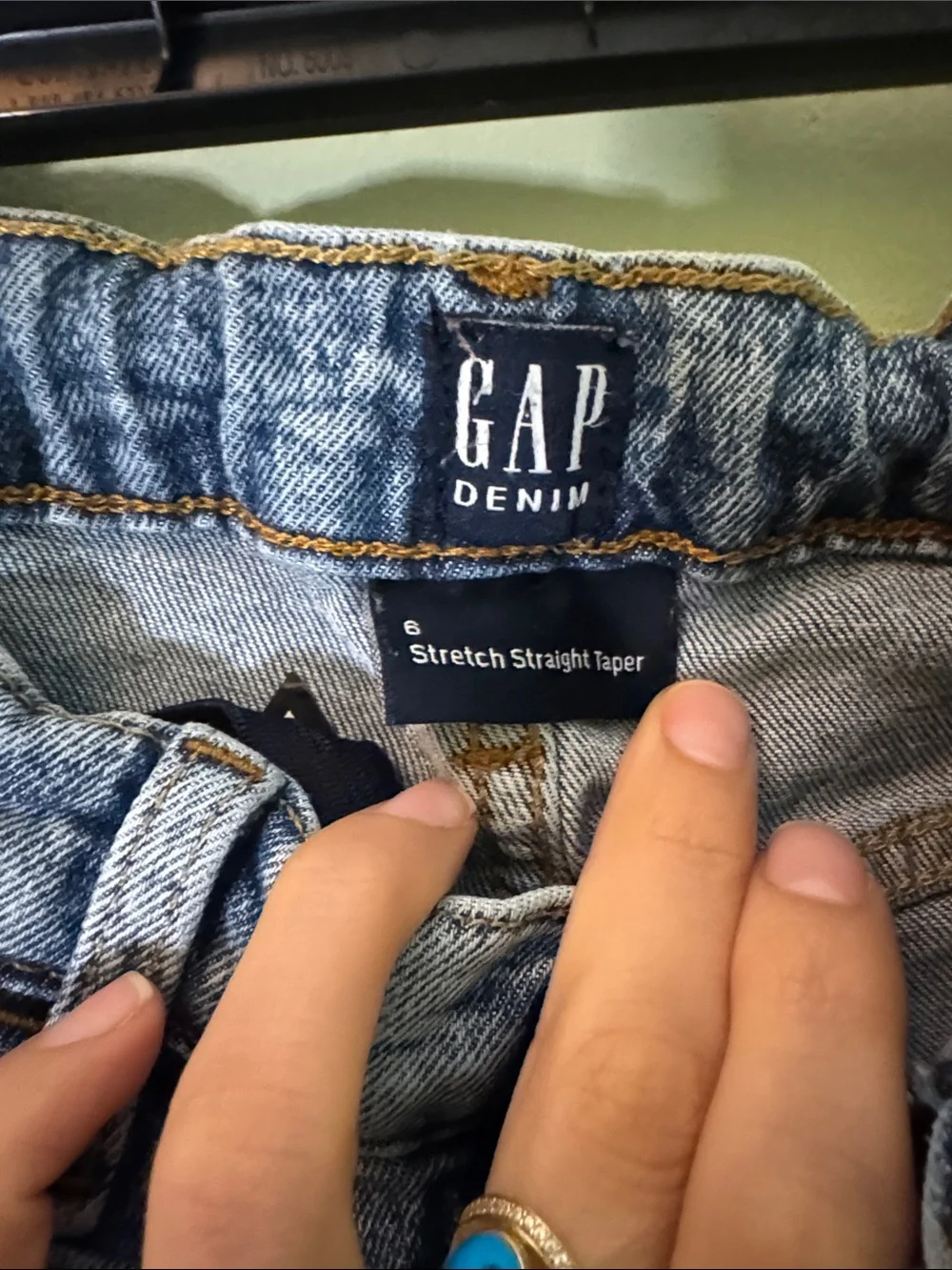 GAP Light Wash Skinny Paperbag Waist Jeans - Blue